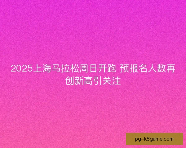 2025上海马拉松周日开跑 预报名人数再创新高引关注